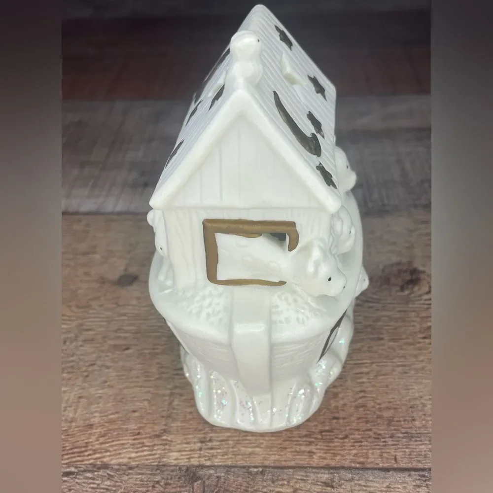 Vintage Cermic Noah’s Ark Tea Light Figurine Autom China Animals Bible